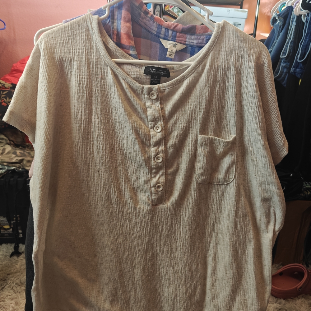 Rouge Helium Cream Short Sleeve Top
